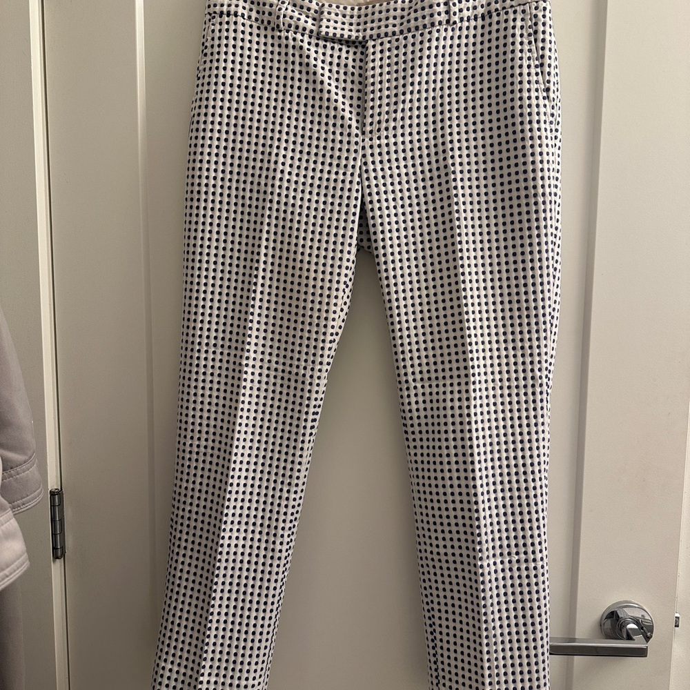 Banana Republic white with navy dots capri Dress Pants